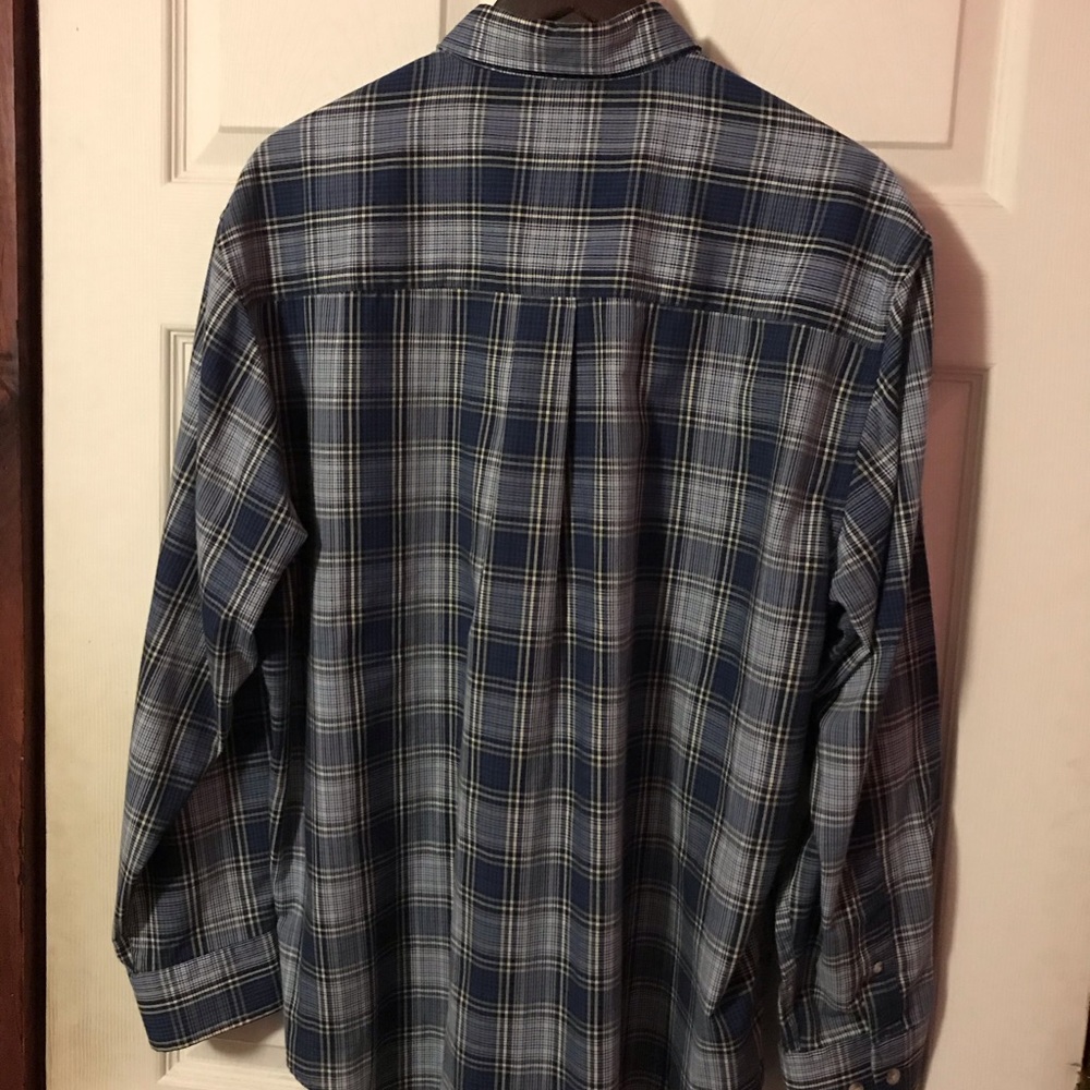 Munsingwear Blue Plaid Button Down Shirt Mens L - Picture 9 of 12